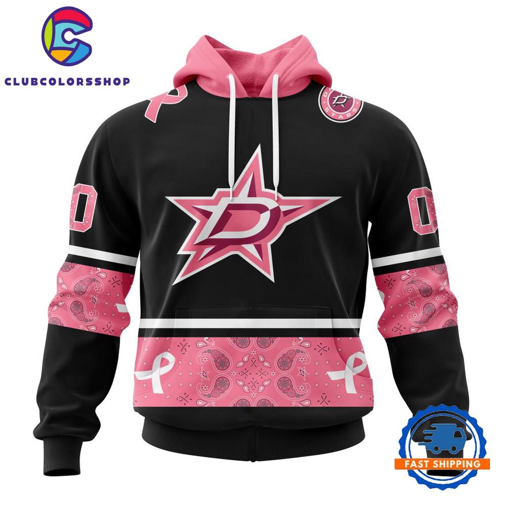 NHL Dallas Stars In Classic Style With Paisley WE WEAR PINK BREAST CANCER Hoodie, T Shirt, Sweatshirt