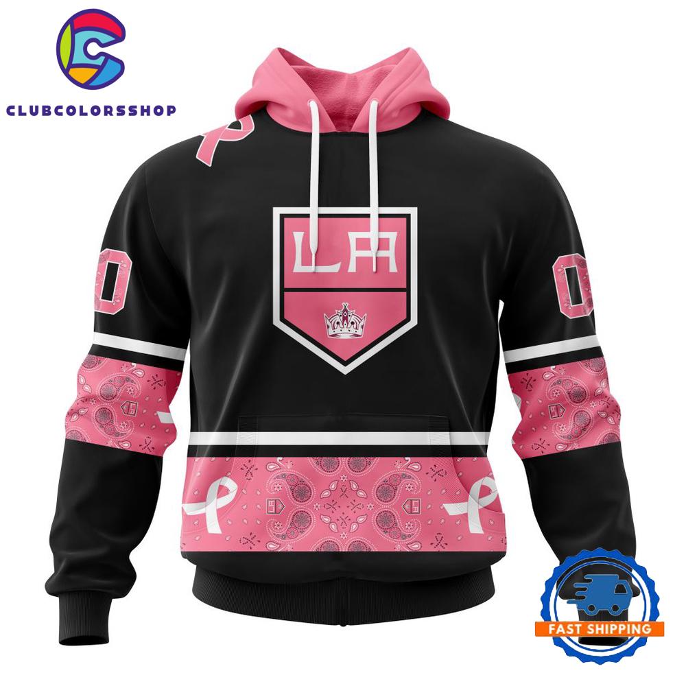 NHL Los Angeles Kings In Classic Style With Paisley WE WEAR PINK BREAST CANCER Hoodie, T Shirt, Sweatshirt