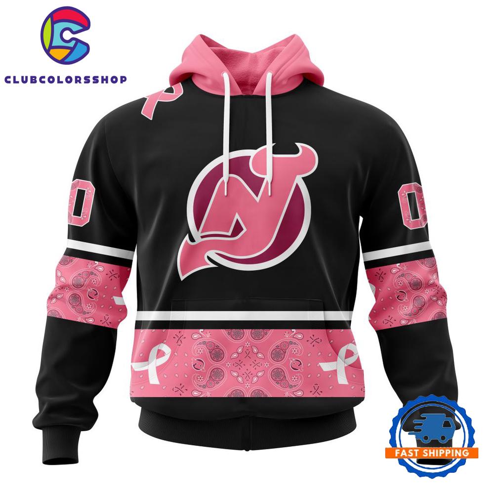 NHL New Jersey Devils In Classic Style With Paisley WE WEAR PINK BREAST CANCER Hoodie, T Shirt, Sweatshirt