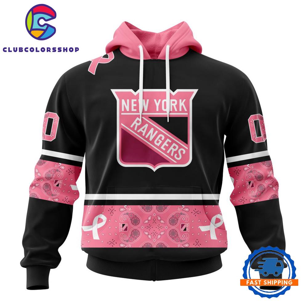 NHL New York Rangers In Classic Style With Paisley WE WEAR PINK BREAST CANCER Hoodie, T Shirt, Sweatshirt