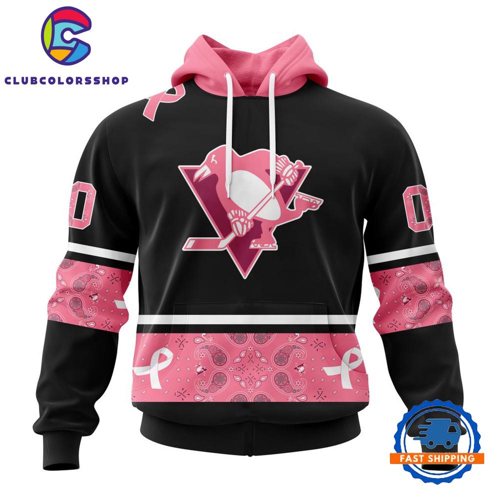 NHL Pittsburgh Penguins In Classic Style With Paisley WE WEAR PINK BREAST CANCER Hoodie, T Shirt, Sweatshirt