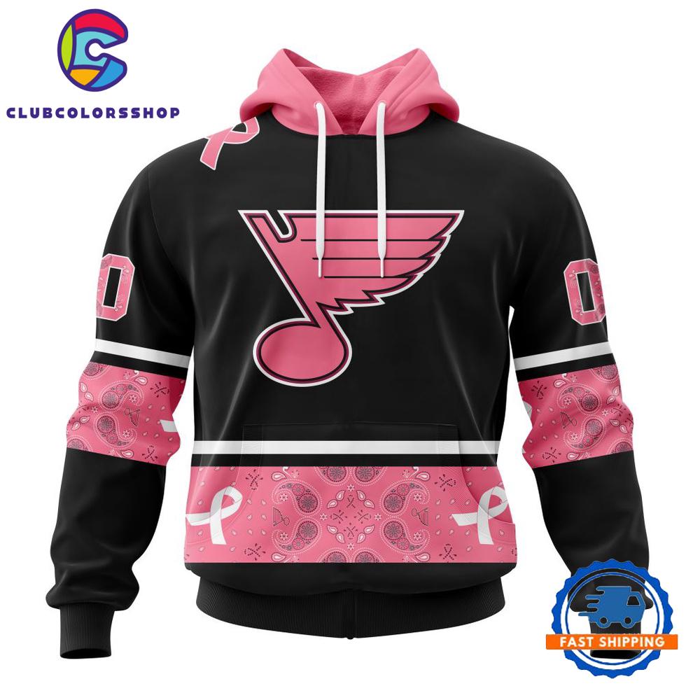 NHL St. Louis Blues In Classic Style With Paisley WE WEAR PINK BREAST CANCER Hoodie, T Shirt, Sweatshirt