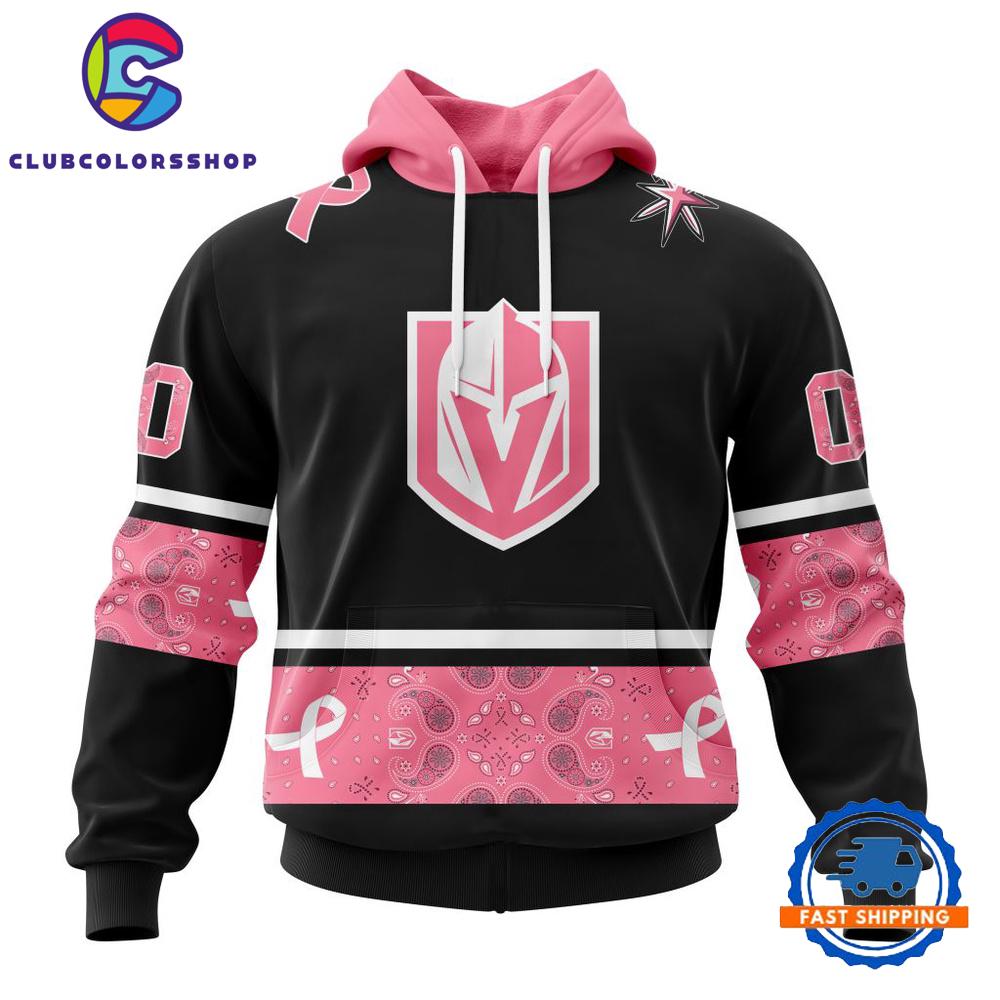 NHL Vegas Golden Knights In Classic Style With Paisley WE WEAR PINK BREAST CANCER Hoodie, T Shirt, Sweatshirt