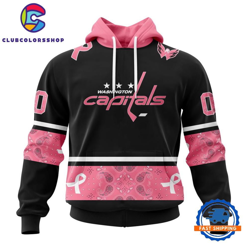 NHL Washington Capitals In Classic Style With Paisley WE WEAR PINK BREAST CANCER Hoodie, T Shirt, Sweatshirt