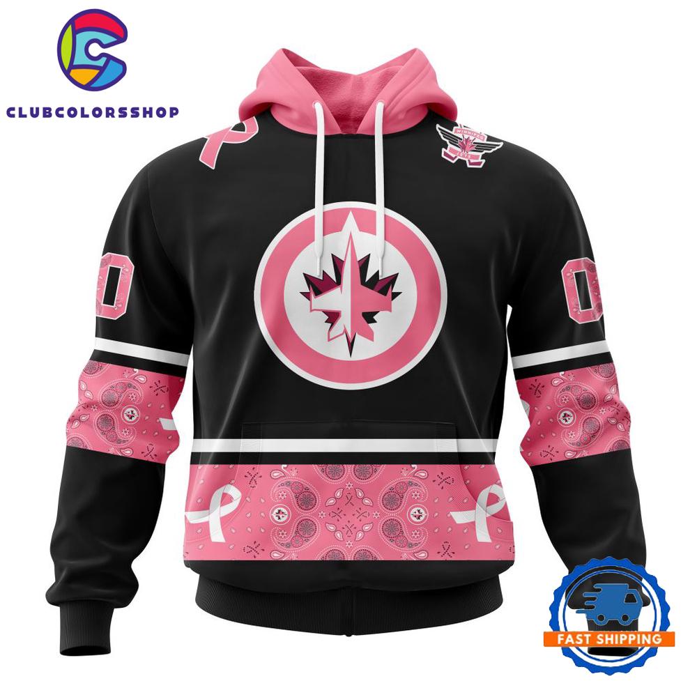 NHL Winnipeg Jets In Classic Style With Paisley WE WEAR PINK BREAST CANCER Hoodie, T Shirt, Sweatshirt