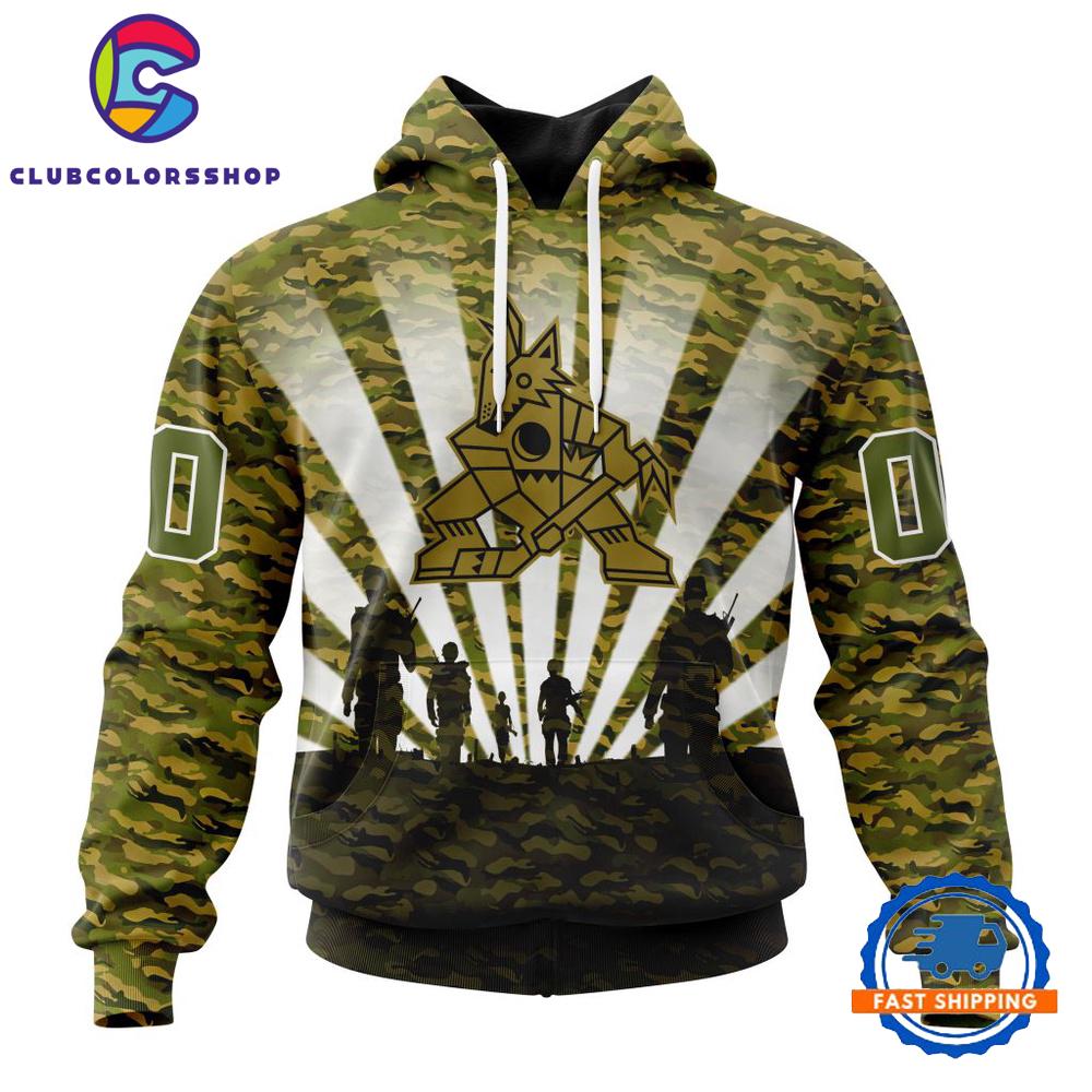 NHL Arizona Coyotes Military Camo Kits For Veterans Day And Rememberance Day Hoodie, T Shirt