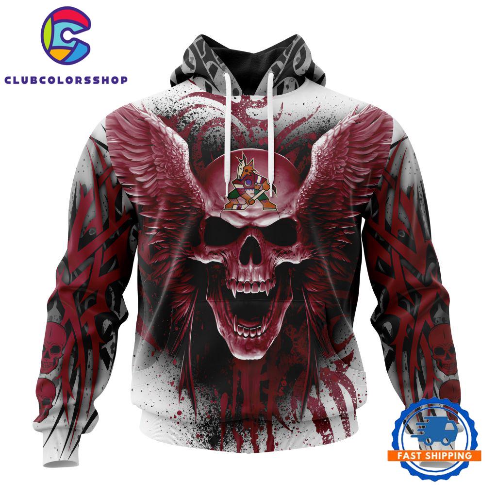 NHL Arizona Coyotes Special Kits With Skull Art Hoodie, T Shirt