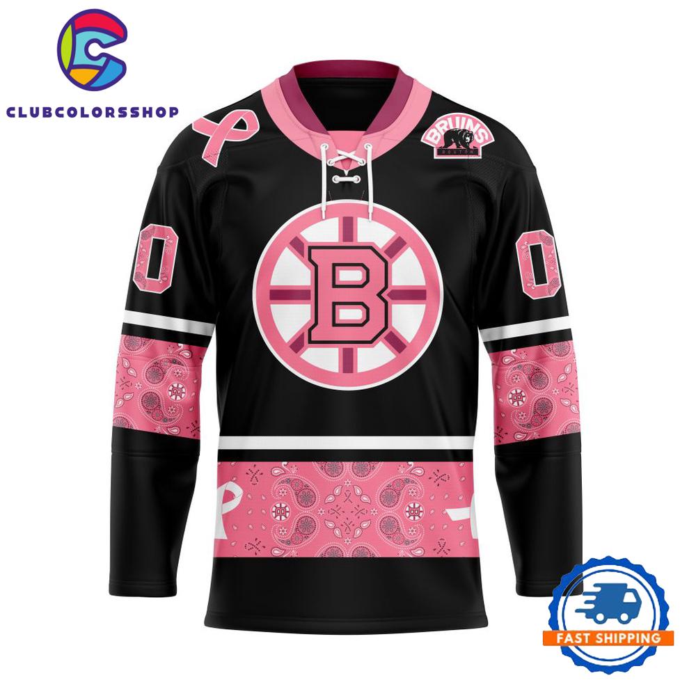 NHL Boston Bruins In Classic Style With Paisley IN OCTOBER WE WEAR PINK BREAST CANCER Hockey Jersey