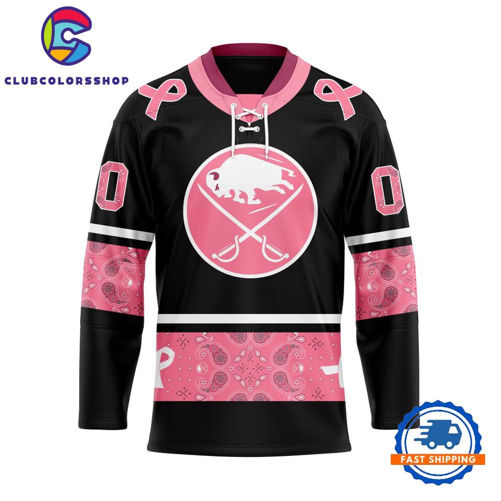 NHL Buffalo Sabres In Classic Style With Paisley IN OCTOBER WE WEAR PINK BREAST CANCER Hockey Jersey
