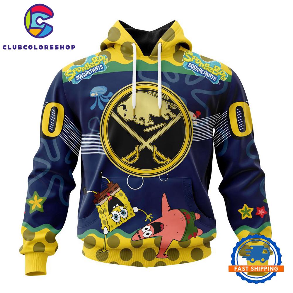 NHL Buffalo Sabres Specialized Jersey With SpongeBob Hoodie, T Shirt