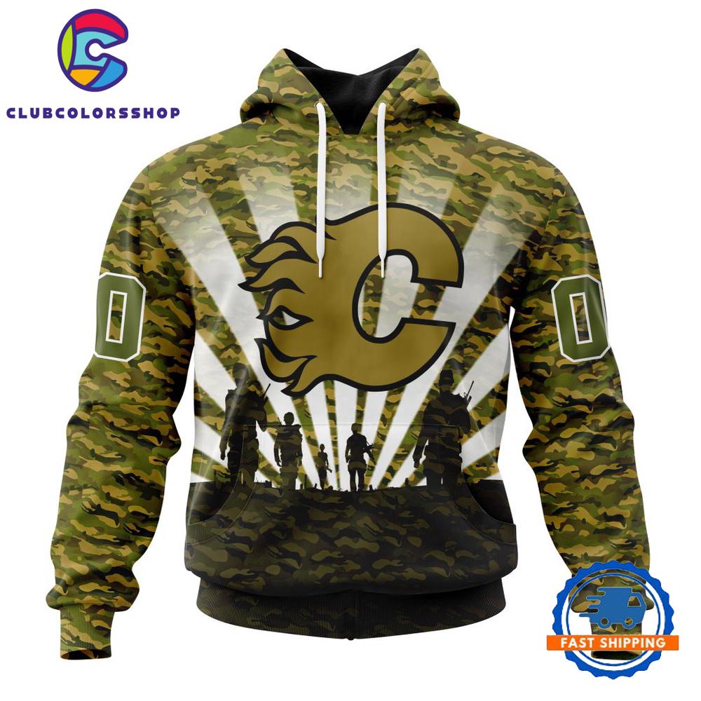 NHL Calgary Flames Military Camo Kits For Veterans Day And Rememberance Day Hoodie, T Shirt