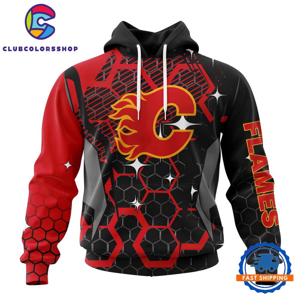 NHL Calgary Flames Specialized Design With MotoCross Syle Hoodie, T Shirt