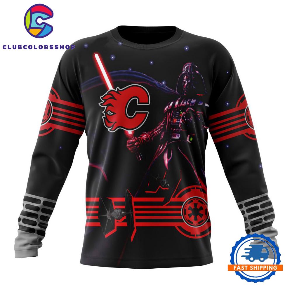 NHL Calgary Flames Specialized Starwar Darth Vader Version Hoodie, T Shirt NHL Calgary Flames Specialized Starwar Darth Vader Version Hoodie, T Shirt