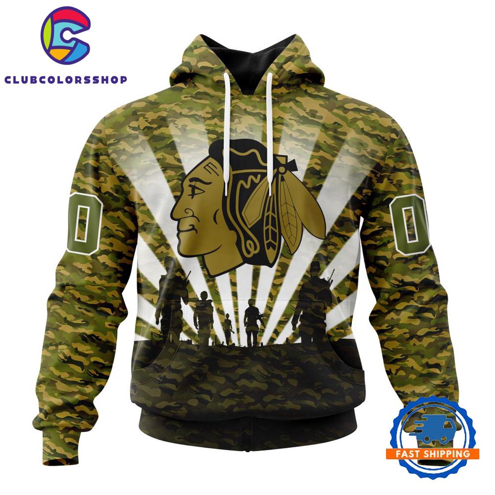 NHL Chicago Blackhawks Military Camo Kits For Veterans Day And Rememberance Day Hoodie, T Shirt