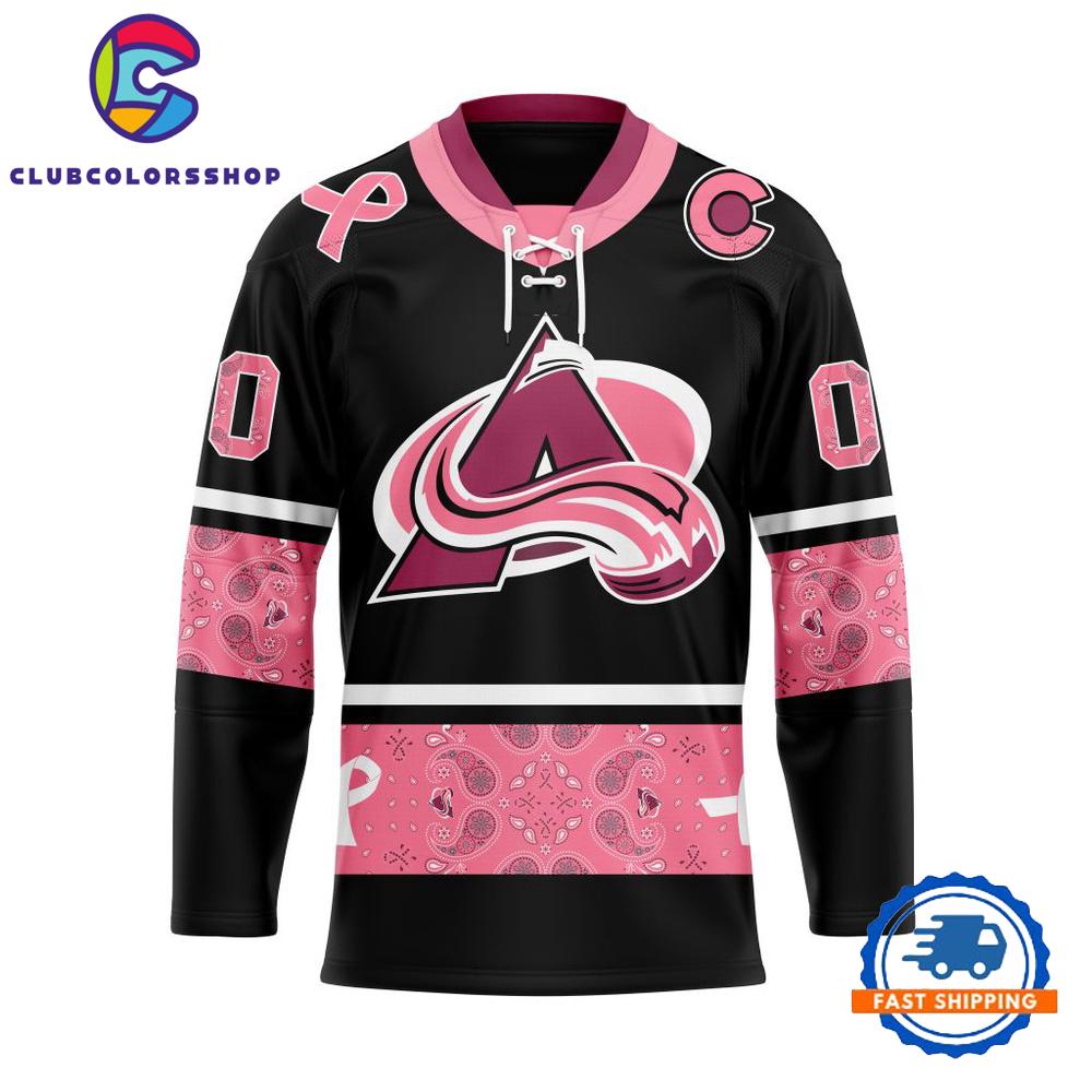 NHL Colorado Avalanche In Classic Style With Paisley IN OCTOBER WE WEAR PINK BREAST CANCER Hockey Jersey