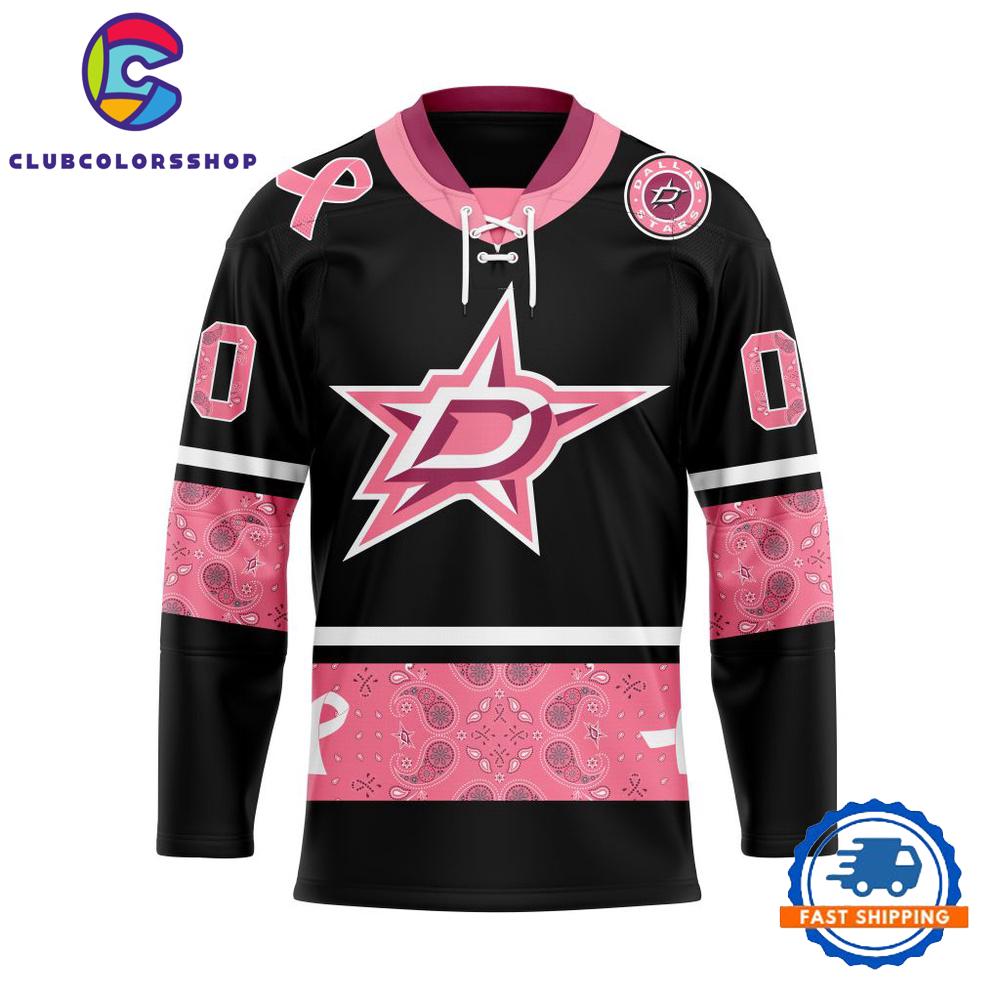 NHL Dallas Stars In Classic Style With Paisley IN OCTOBER WE WEAR PINK BREAST CANCER Hockey Jersey