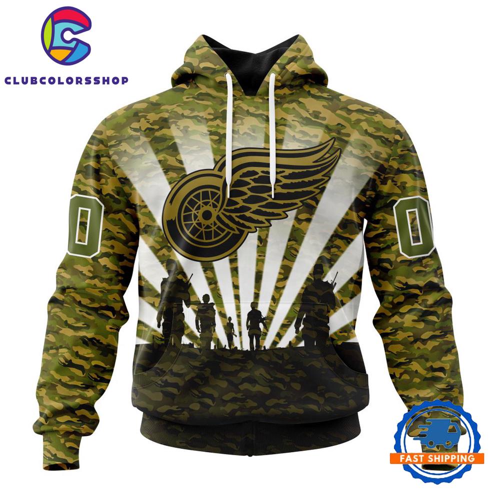 NHL Detroit Red Wings Military Camo Kits For Veterans Day And Rememberance Day Hoodie, T Shirt