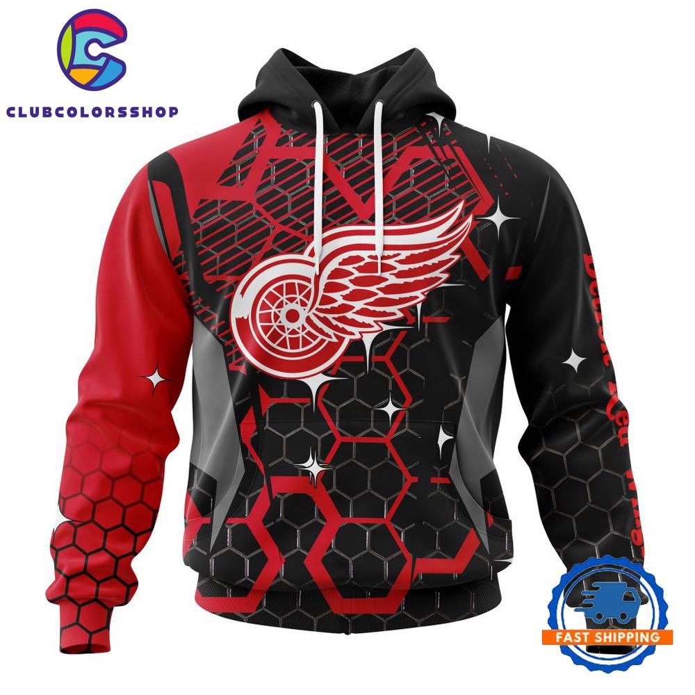 NHL Detroit Red Wings Specialized Design With MotoCross Syle Hoodie, T Shirt