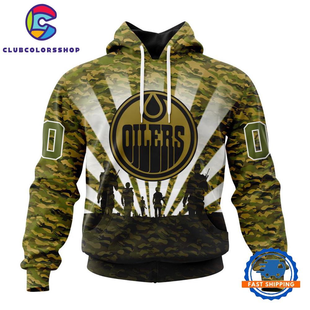 NHL Edmonton Oilers Military Camo Kits For Veterans Day And Rememberance Day Hoodie, T Shirt