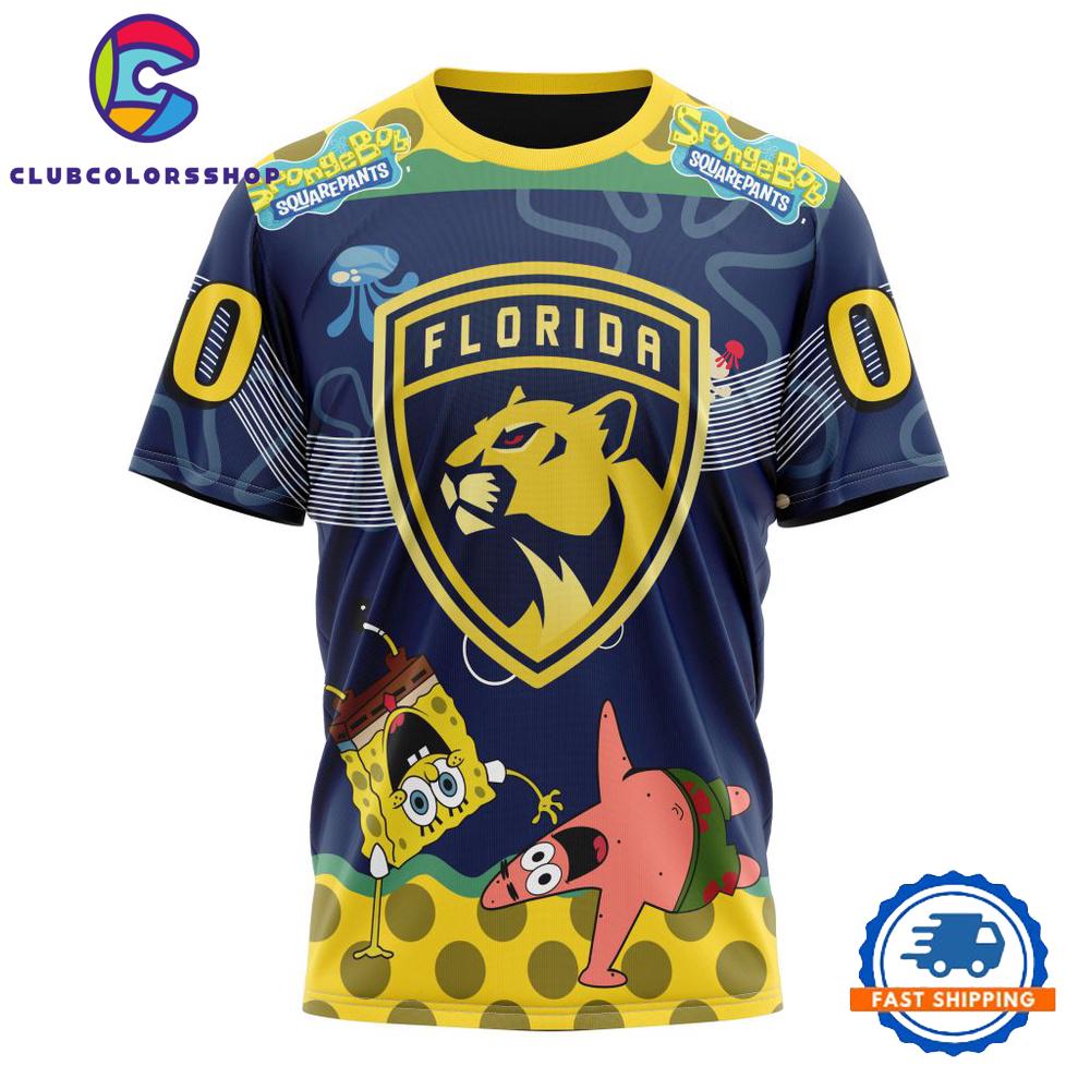 NHL Florida Panthers Specialized Jersey With SpongeBob Hoodie, T Shirt NHL Florida Panthers Specialized Jersey With SpongeBob Hoodie, T Shirt