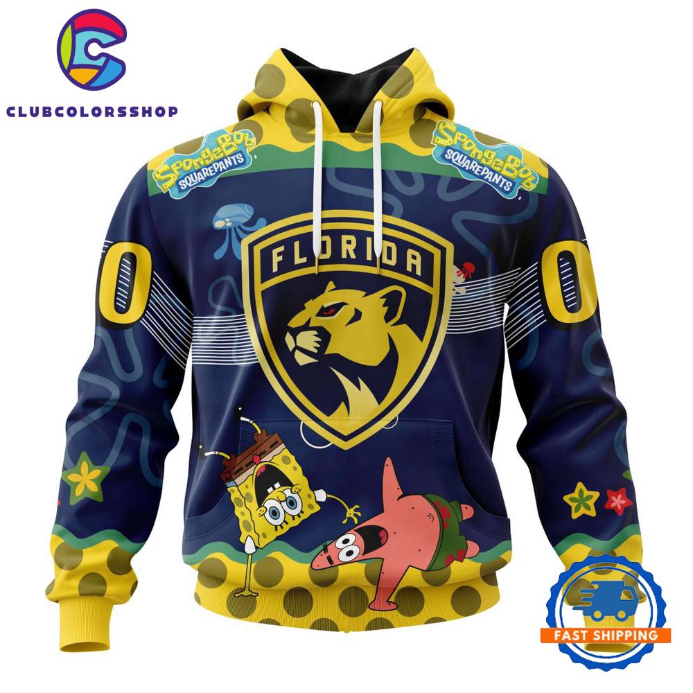 NHL Florida Panthers Specialized Jersey With SpongeBob Hoodie, T Shirt