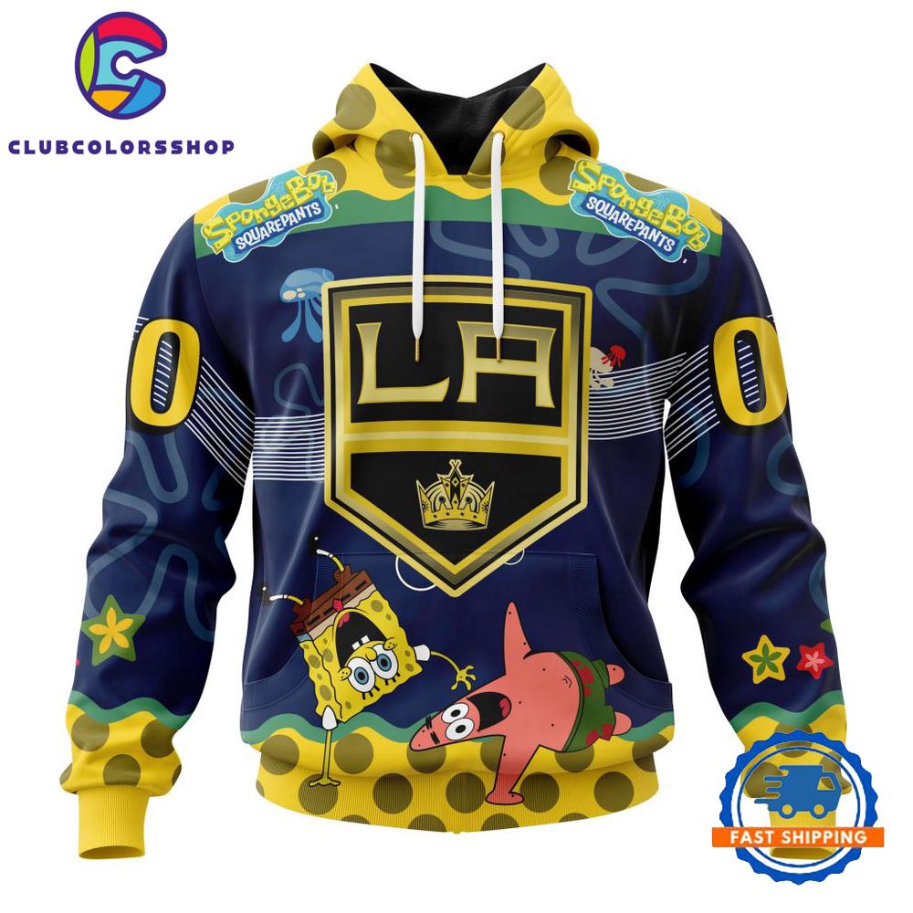 NHL Los Angeles Kings Specialized Jersey With SpongeBob Hoodie, T Shirt