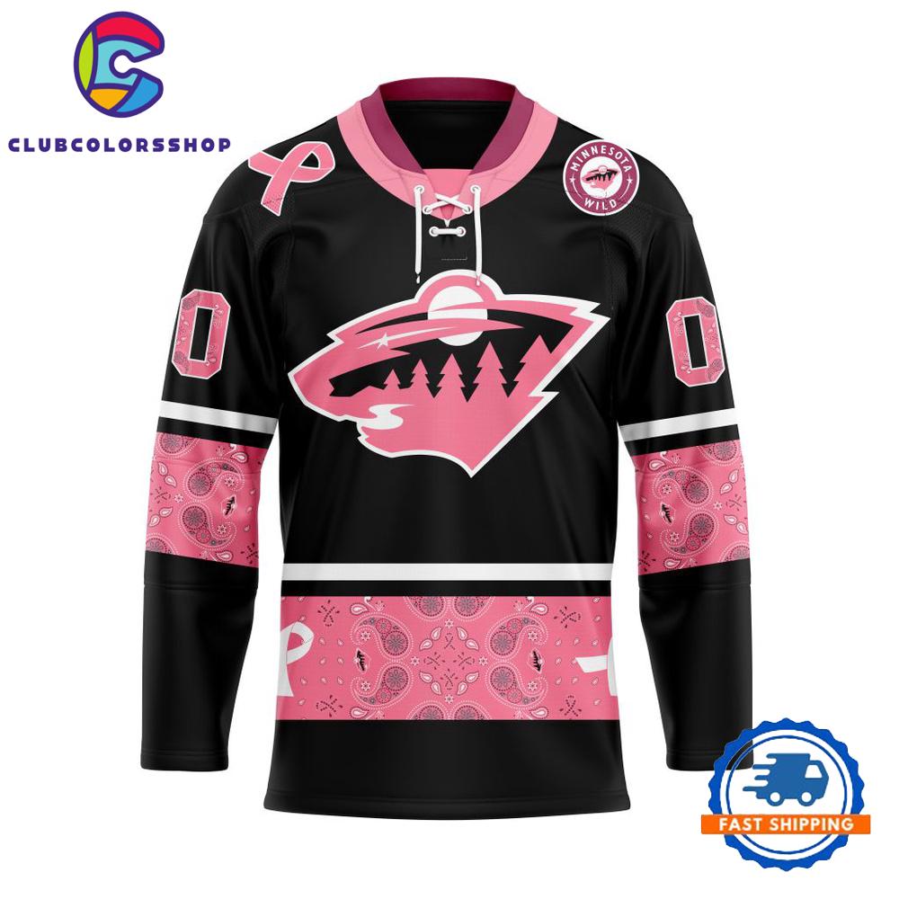 NHL Minnesota Wild In Classic Style With Paisley IN OCTOBER WE WEAR PINK BREAST CANCER Hockey Jersey