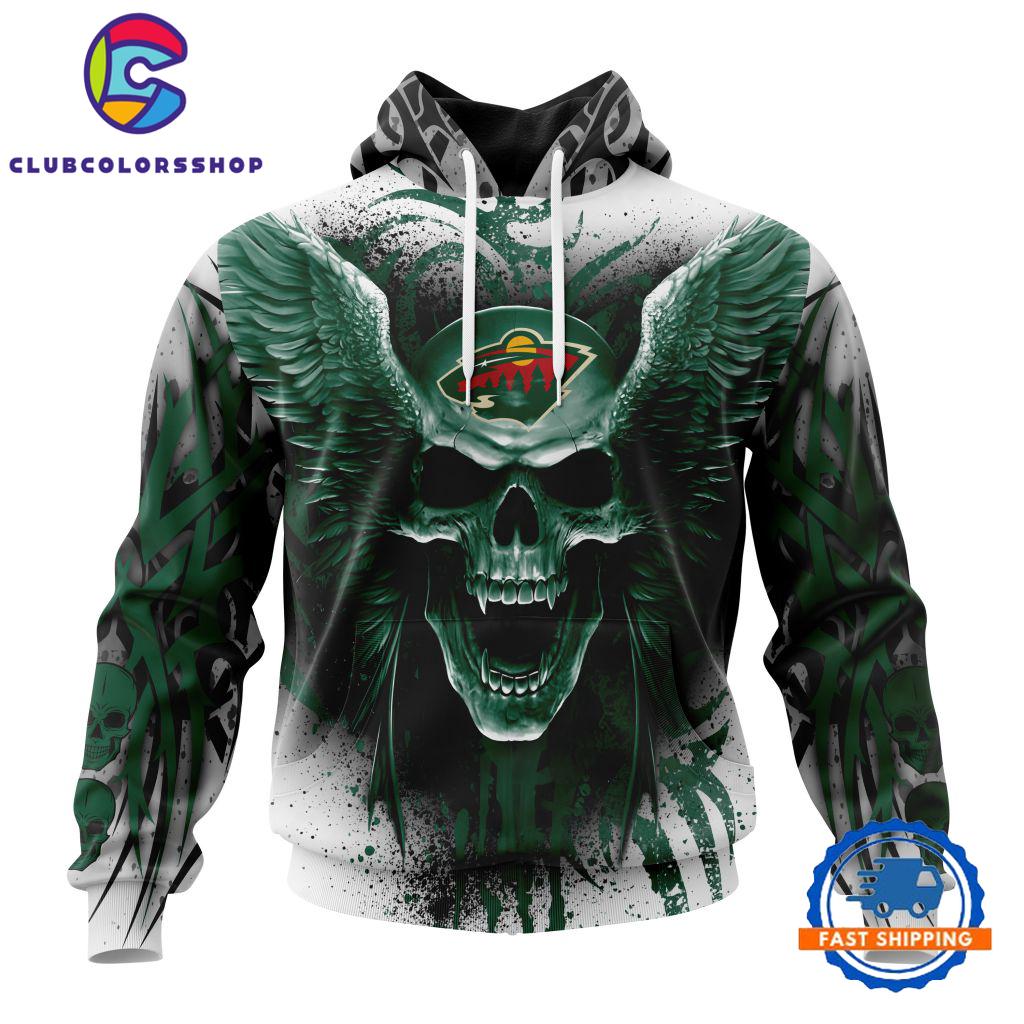 NHL Minnesota Wild Special Kits With Skull Art Hoodie, T Shirt