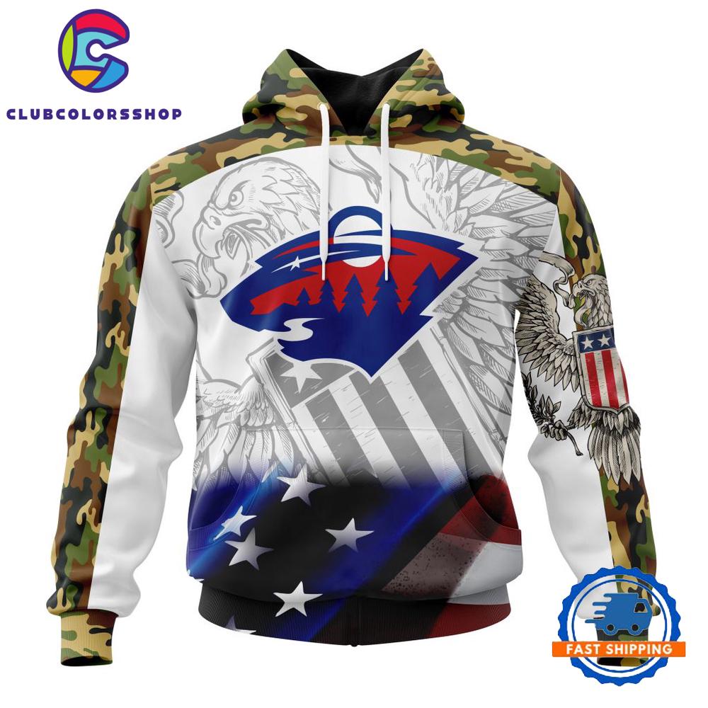 NHL Minnesota Wild Specialized Design With Our America Flag And Our America Eagle Hoodie, T Shirt