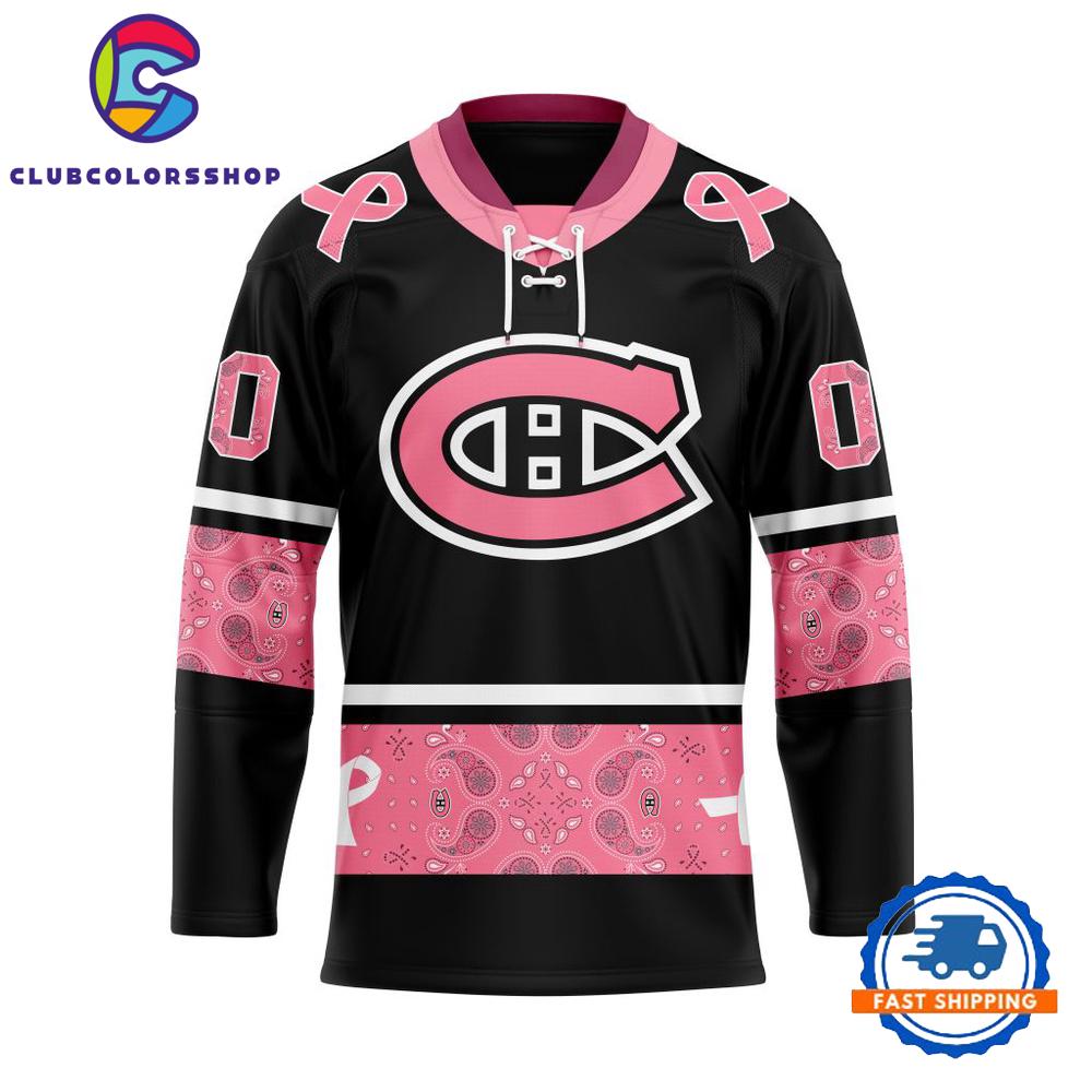 NHL Montreal Canadiens In Classic Style With Paisley IN OCTOBER WE WEAR PINK BREAST CANCER Hockey Jersey