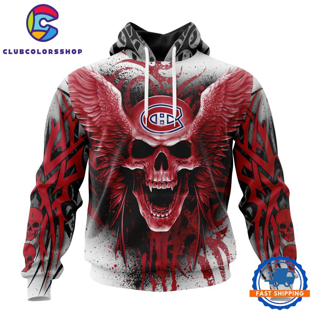 NHL Montreal Canadiens Special Kits With Skull Art Hoodie, T Shirt