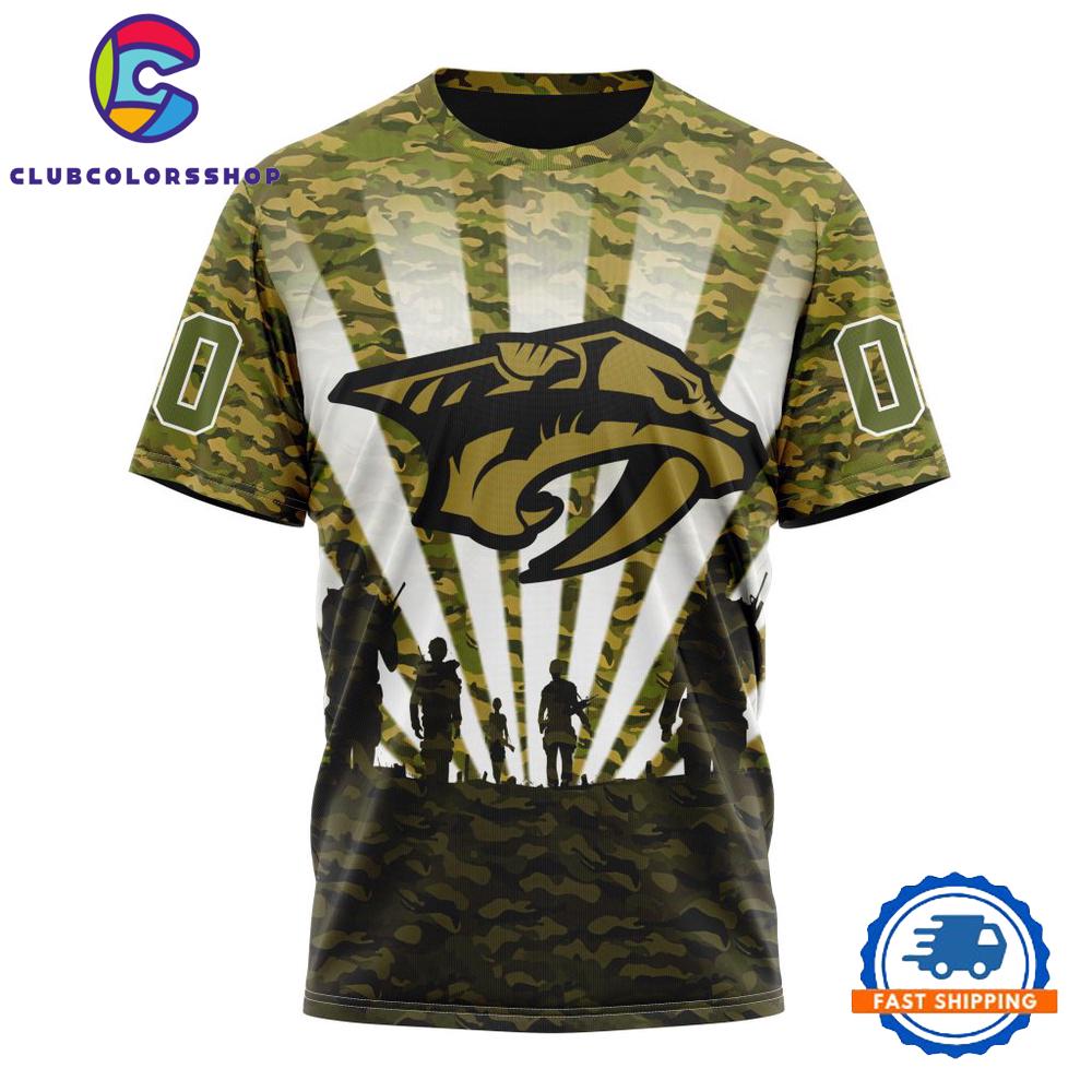 NHL Nashville Predators Military Camo Kits For Veterans Day And Rememberance Day Hoodie, T Shirt