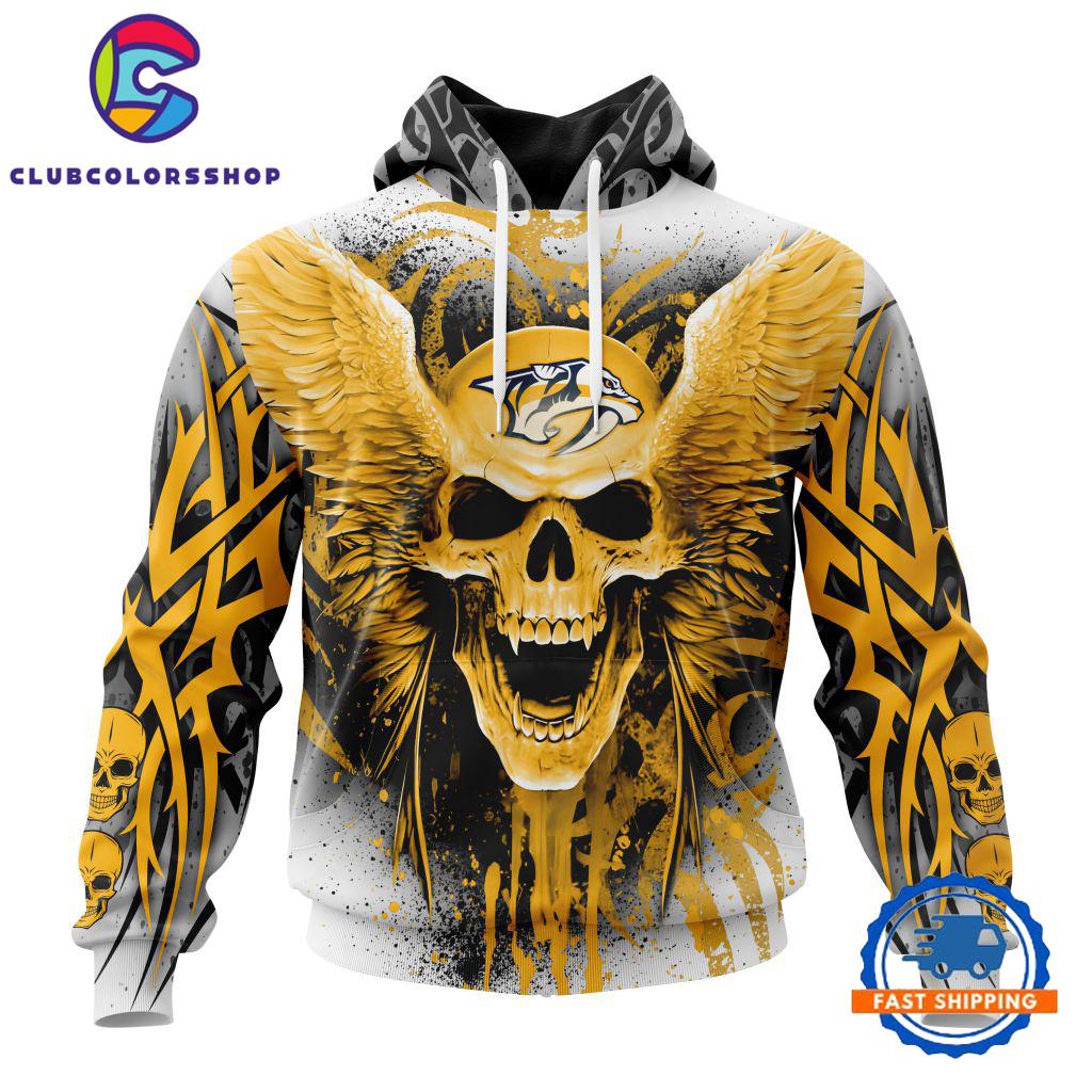 NHL Nashville Predators Special Kits With Skull Art Hoodie, T Shirt