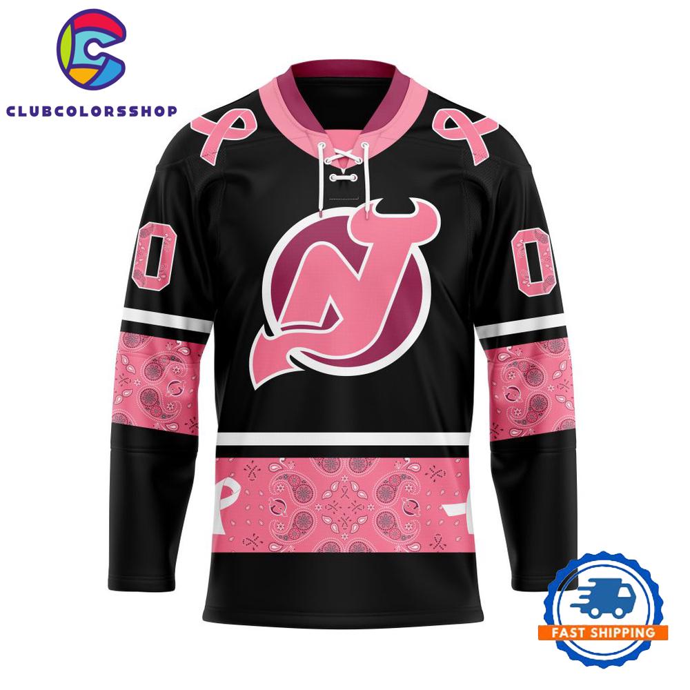 NHL New Jersey Devils In Classic Style With Paisley IN OCTOBER WE WEAR PINK BREAST CANCER Hockey Jersey