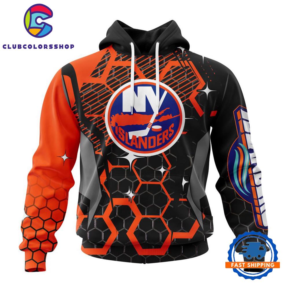 NHL New York Islanders Specialized Design With MotoCross Syle Hoodie, T Shirt