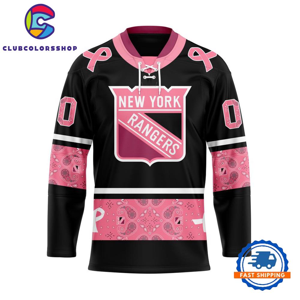 NHL New York Rangers In Classic Style With Paisley IN OCTOBER WE WEAR PINK BREAST CANCER Hockey Jersey