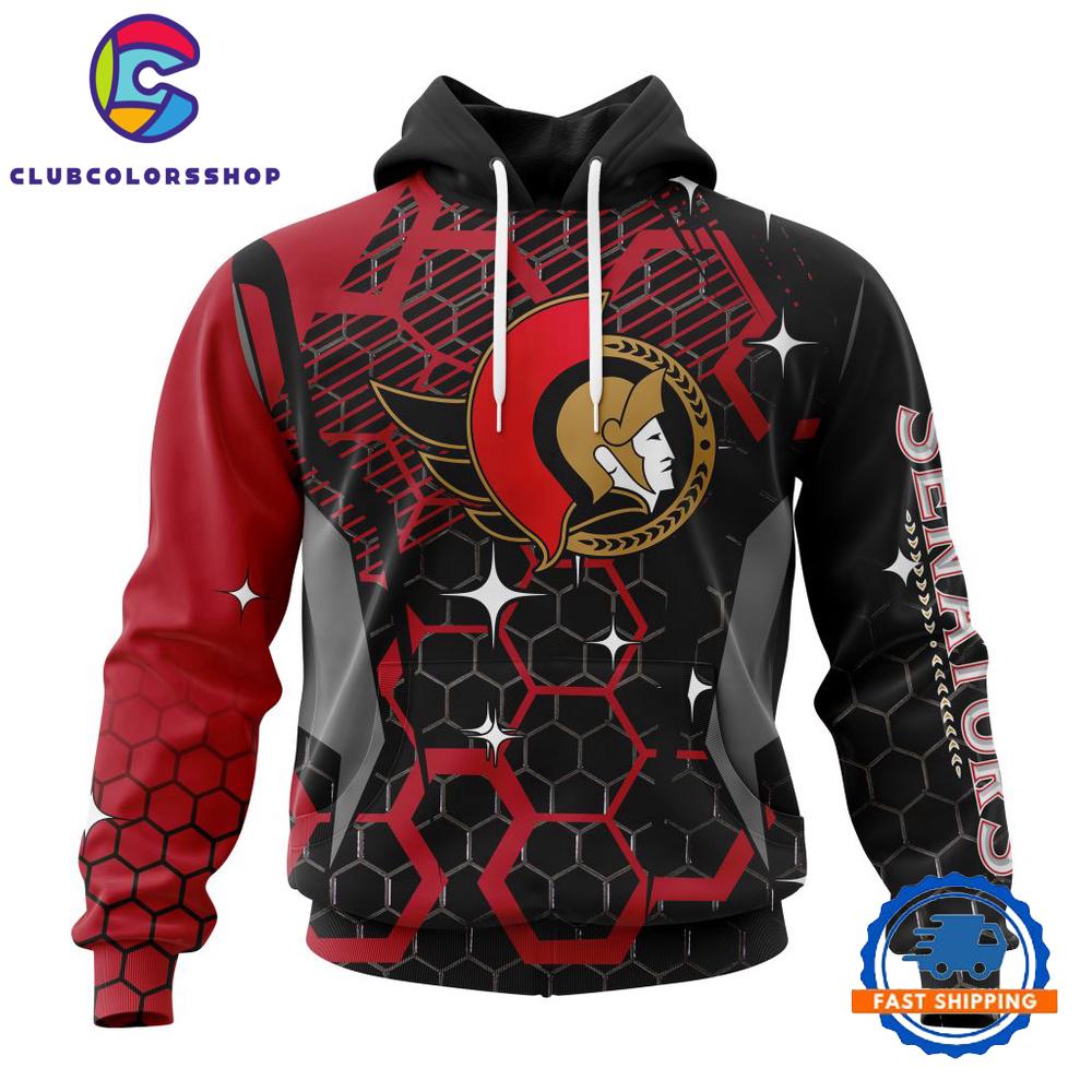 NHL Ottawa Senators Specialized Design With MotoCross Syle Hoodie, T Shirt