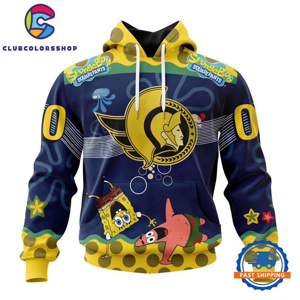 NHL Ottawa Senators Specialized Jersey With SpongeBob Hoodie, T Shirt