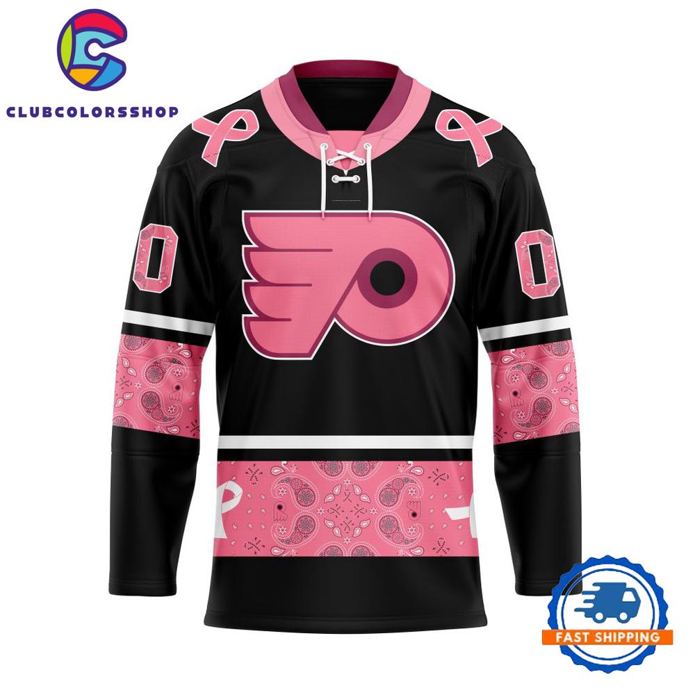 NHL Philadelphia Flyers In Classic Style With Paisley IN OCTOBER WE WEAR PINK BREAST CANCER Hockey Jersey
