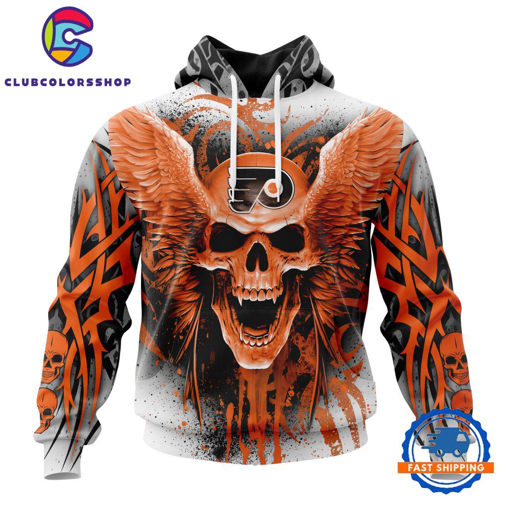 NHL Philadelphia Flyers Special Kits With Skull Art Hoodie, T Shirt