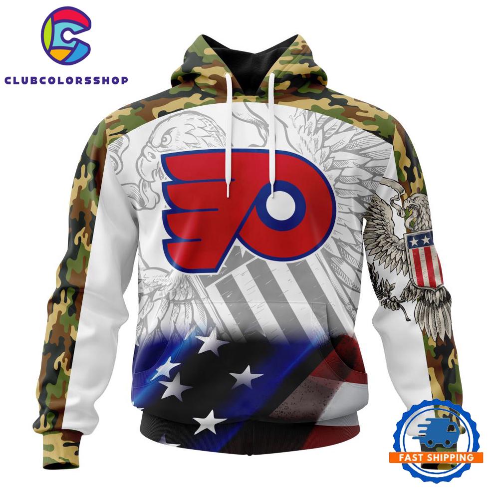 NHL Philadelphia Flyers Specialized Design With Our America Flag And Our America Eagle Hoodie, T Shirt