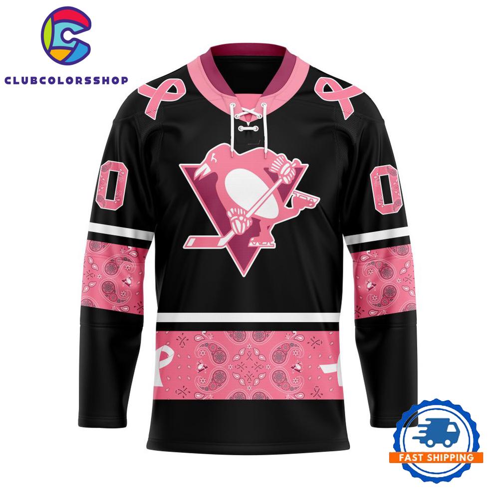 NHL Pittsburgh Penguins In Classic Style With Paisley IN OCTOBER WE WEAR PINK BREAST CANCER Hockey Jersey