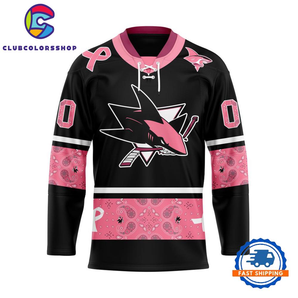 NHL San Jose Sharks In Classic Style With Paisley IN OCTOBER WE WEAR PINK BREAST CANCER Hockey Jersey