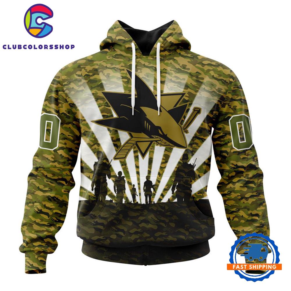 NHL San Jose Sharks Military Camo Kits For Veterans Day And Rememberance Day Hoodie, T Shirt