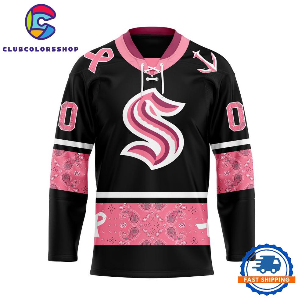 NHL Seattle Kraken In Classic Style With Paisley IN OCTOBER WE WEAR PINK BREAST CANCER Hockey Jersey
