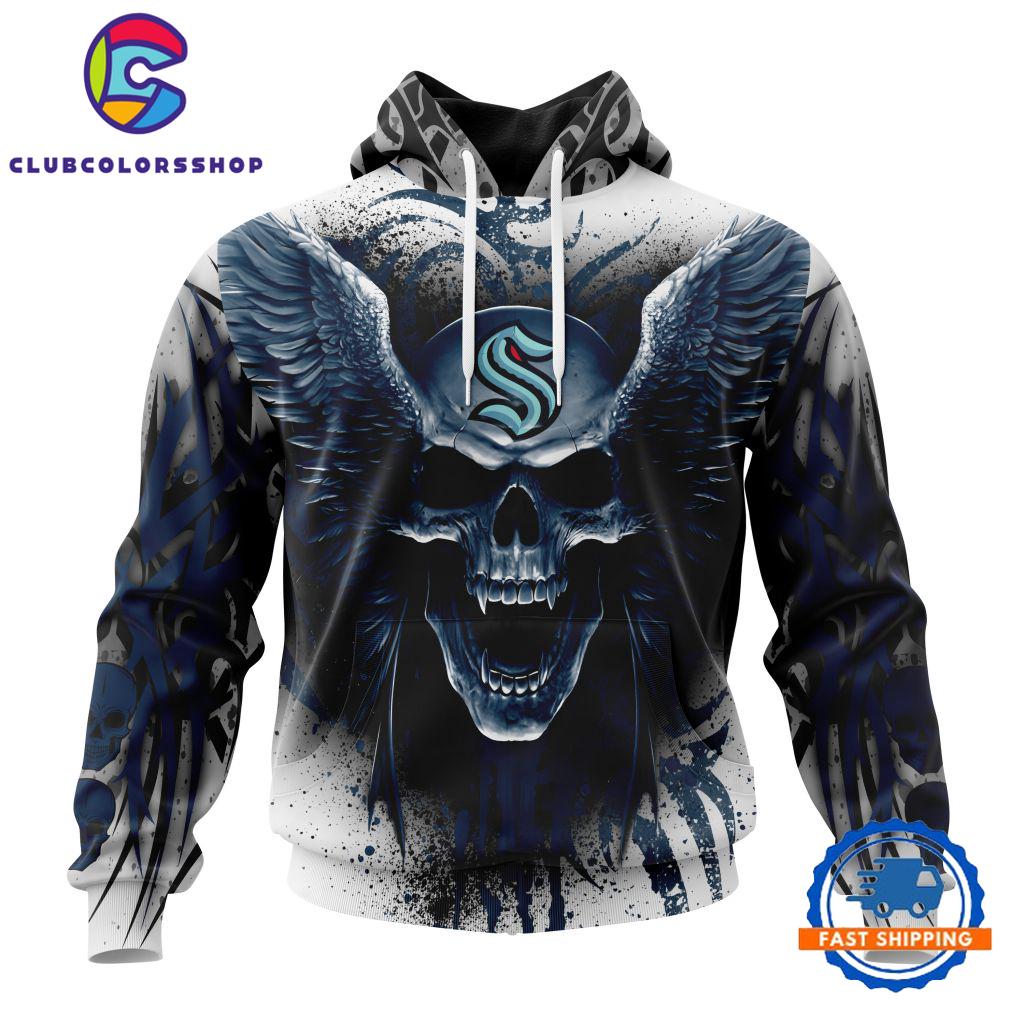 NHL Seattle Kraken Special Kits With Skull Art Hoodie, T Shirt