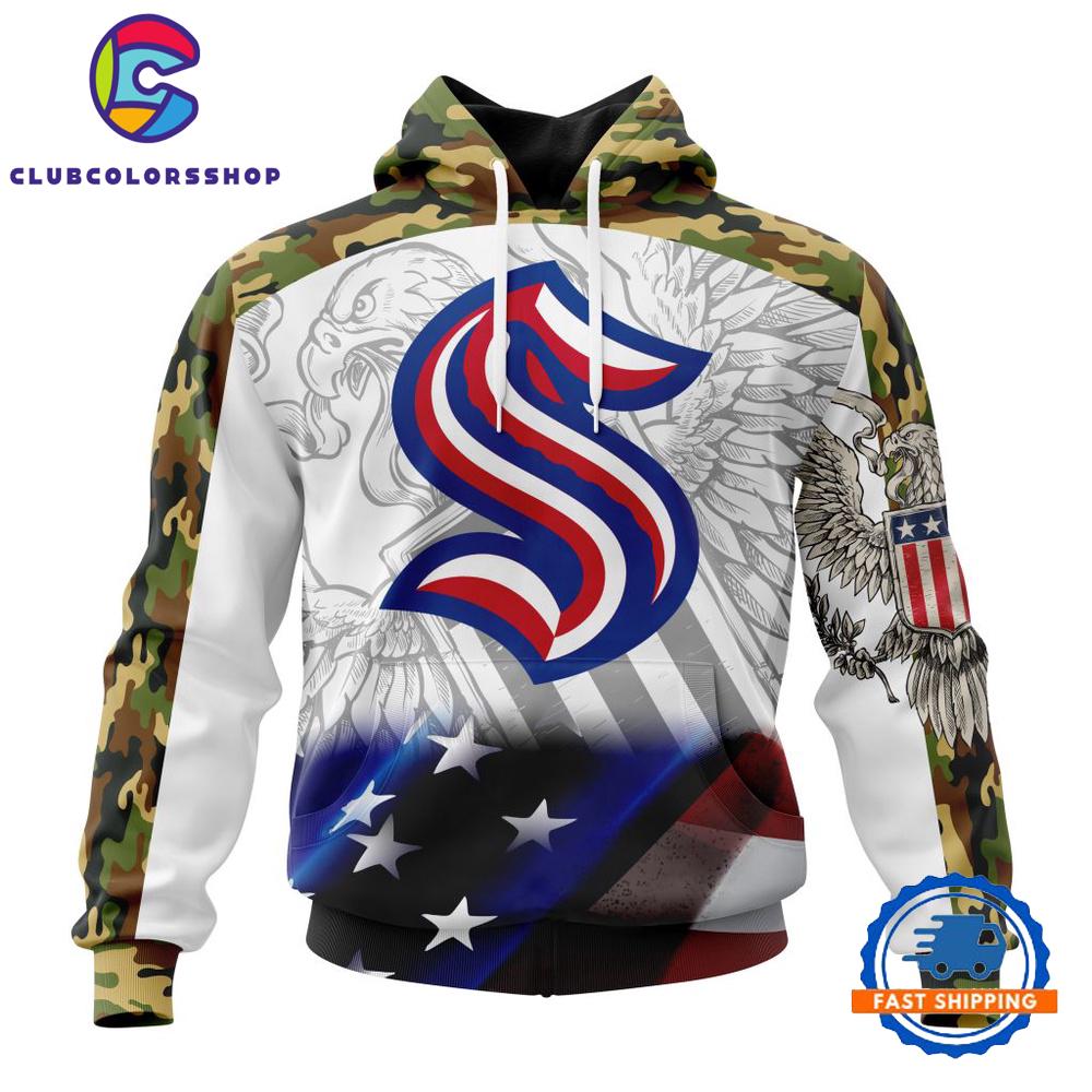 NHL Seattle Kraken Specialized Design With Our America Flag And Our America Eagle Hoodie, T Shirt
