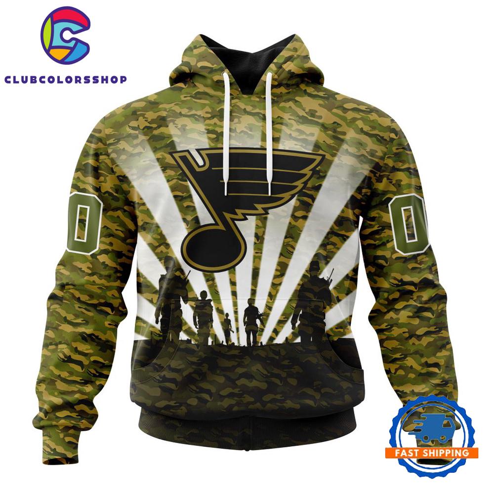 NHL St Louis Blues Military Camo Kits For Veterans Day And Rememberance Day Hoodie, T Shirt