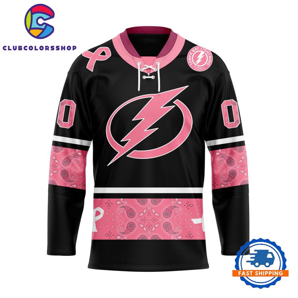 NHL Tampa Bay Lightning In Classic Style With Paisley IN OCTOBER WE WEAR PINK BREAST CANCER Hockey Jersey