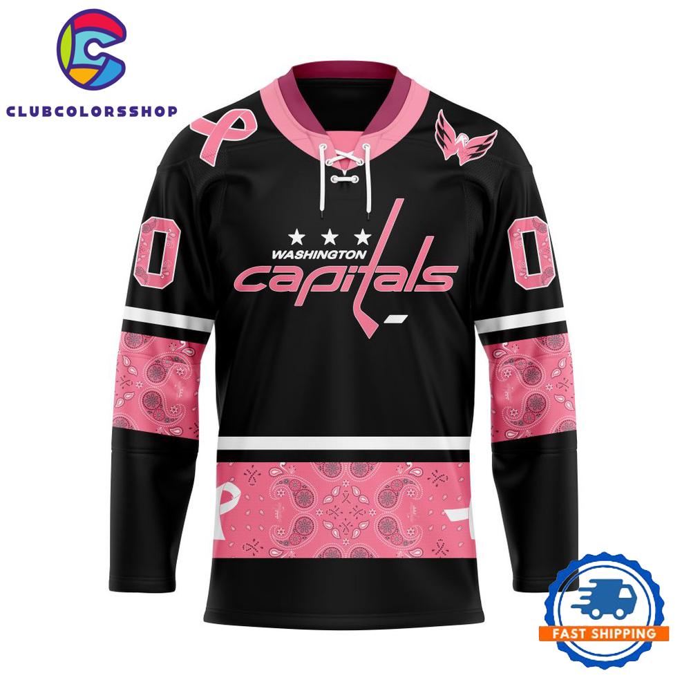 NHL Washington Capitals In Classic Style With Paisley IN OCTOBER WE WEAR PINK BREAST CANCER Hockey Jersey